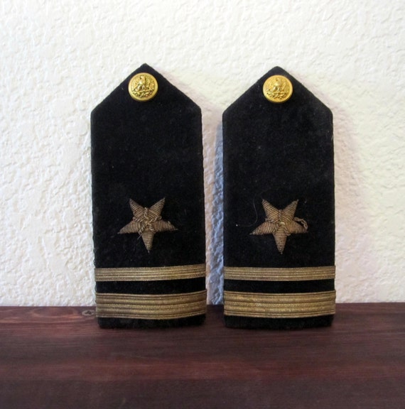 Vintage Set of Two U.S. Navy Shoulder Boards Lieutenant Junior