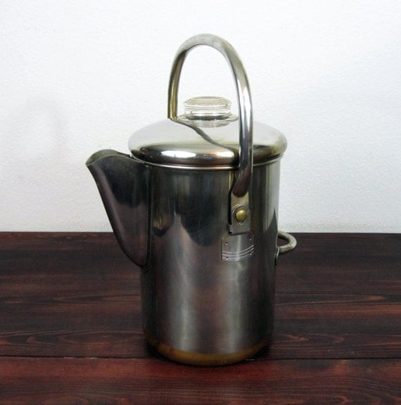 Vintage Stainless RevereWare Coffee Percolator / Retro