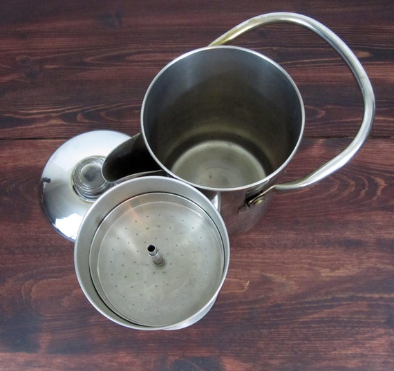 Vintage Stainless RevereWare Coffee Percolator / Retro
