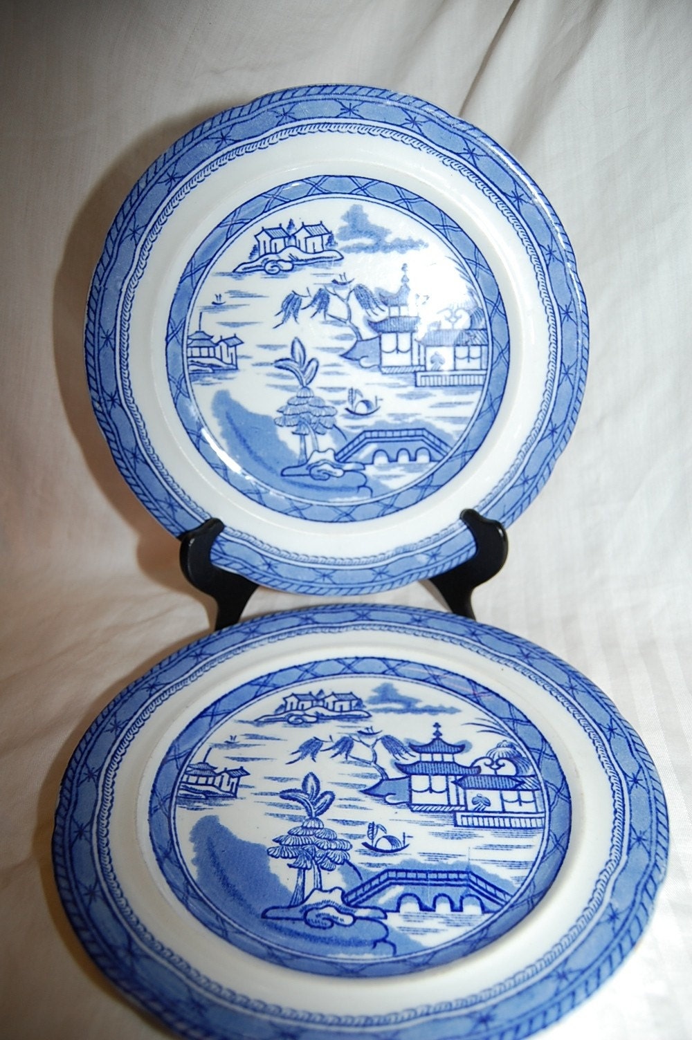 Antique Ashworth Bros Real Ironstone China Dishes in Blue and