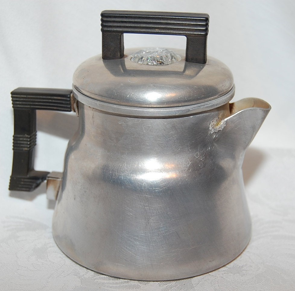 Antique WEAR-EVER Coffee Pot with Grind Holder and Lid from 1938 at ...