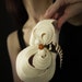 Cream Felt Headband With Grey, Light Sea Green and Feather Accents - Made To Order