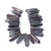 Peacock Purple Blue Mystic Titanium AB Quartz Double Drilled crystal point beads 15-40mm Top and Bottom Drilled 6" strand