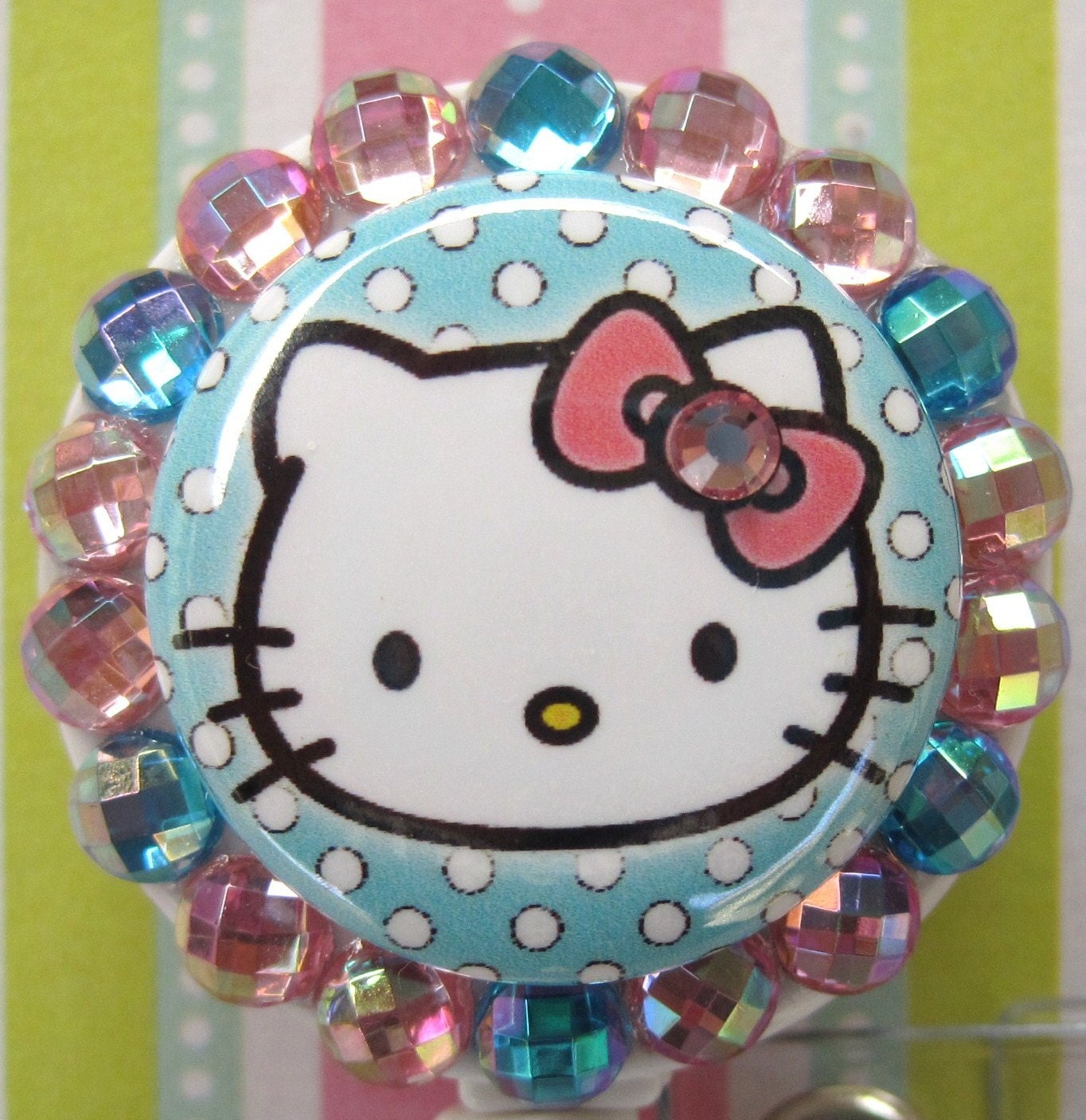 Hello Kitty Badge Holder ID retractable reel with Acrylic