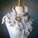 Oversized Chunky Handknit textured neckwarmer / scarf / wrap / cowl WOODLAND Oatmeal / Wheat / Off White