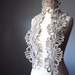 Crochet scarf wool Natural mix / oatmeal / grey / gray / beige lace floral eco epictt etsy team teamb HMET