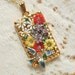 Sunny Flower Garden Vintage Jewelry Pieces Collage / Montage Pendant / Necklace