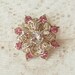 Sweet and Shabby Pink and Clear Rhinestone Flower Pin
