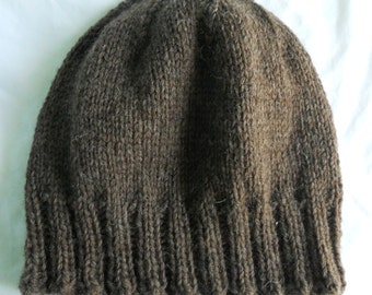 Men's Wool Winter Hat - Dark Brown