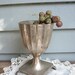 Vintage Silver Chalice Vase with Etched Design