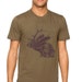 Sale - Jelk Jackalope tshirt - eco-friendly brown ink screenprint on army cotton crew neck - Mens size XL