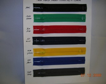 YKK Placket Zippers 5 IN Closed Top Asst Lot 40 Pc