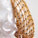 Hairnet snood 1940s style Crochet in Gold with Black beads- gold lamé snood