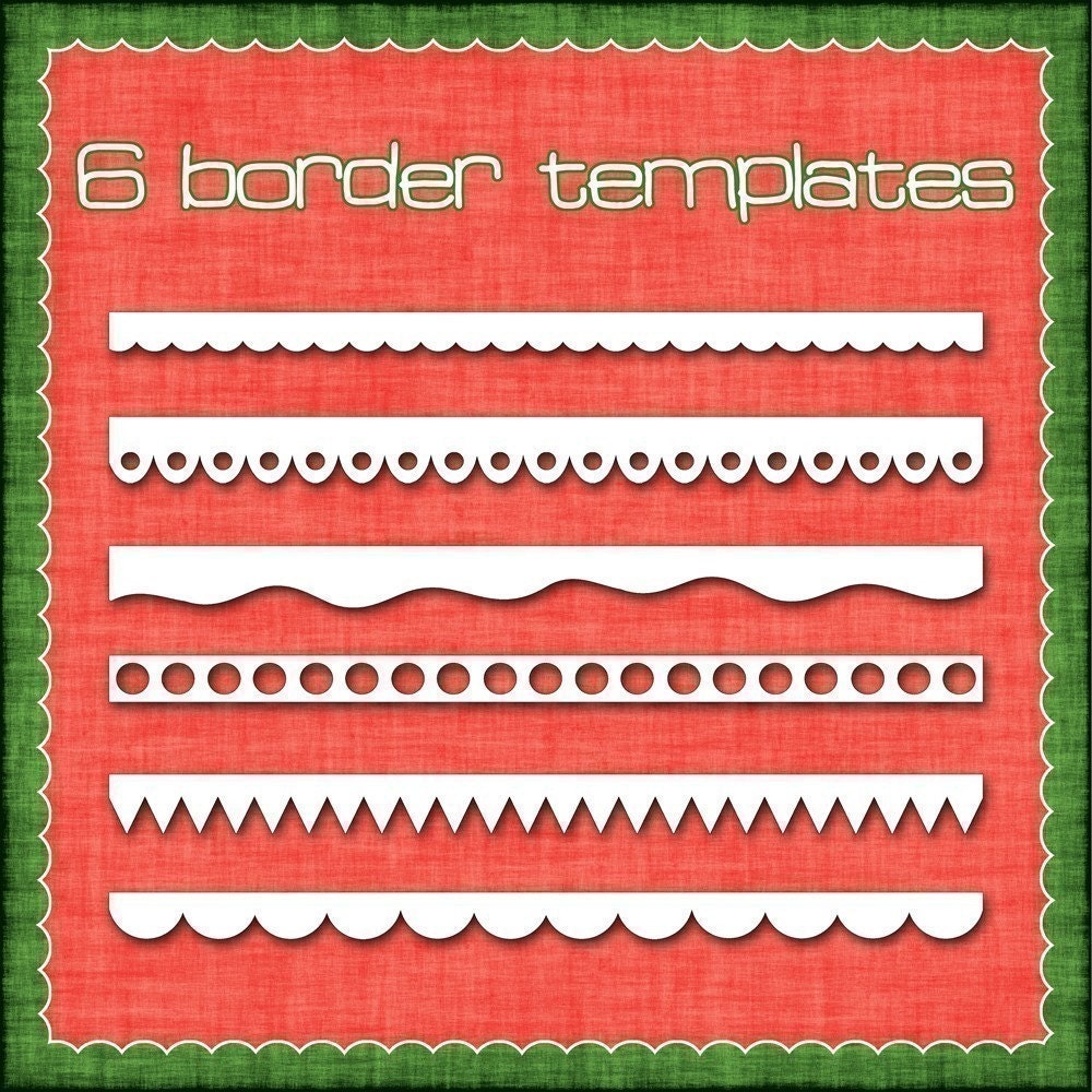 6 Digital Scrapbook Border Templates