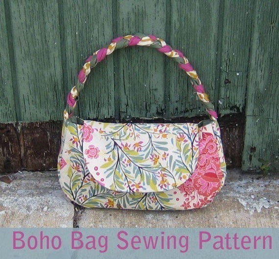 NEW Boho Bag PDF Sewing Pattern Braided Handle