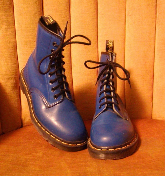 Royal Blue Doc Martens Combat Boots by ReluctantDamsel on Etsy