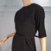 RESERVED Floral Texture Wiggle Dress- 1960's in Black, Elbow Sleeves, Knee Length, Size Large to Extra Large