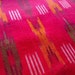 Ikat Fabric Cotton Amaranth Red Green White India Handloom