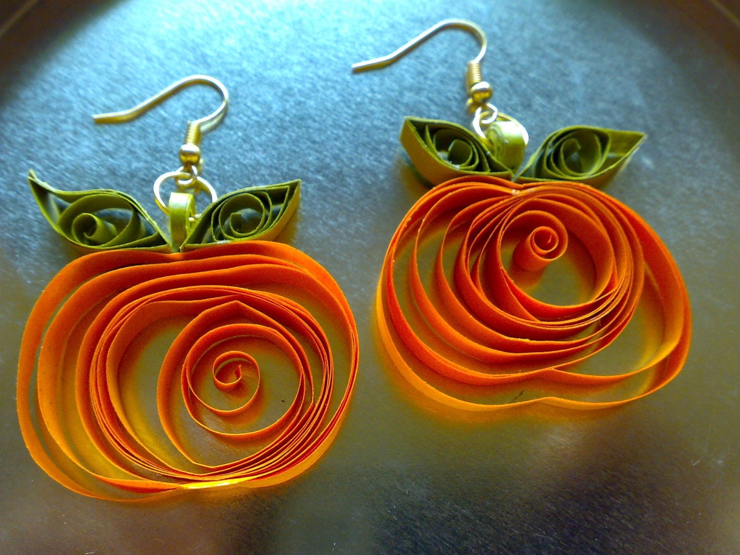 Pumpkin Quilled Paper Earrings