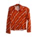 Vintage Esprit Polyester Blouse Small Wavy Geo Print Oranges
