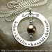 Personalized Hand Stamped Necklace with 4 Names and Extra Large Dangle