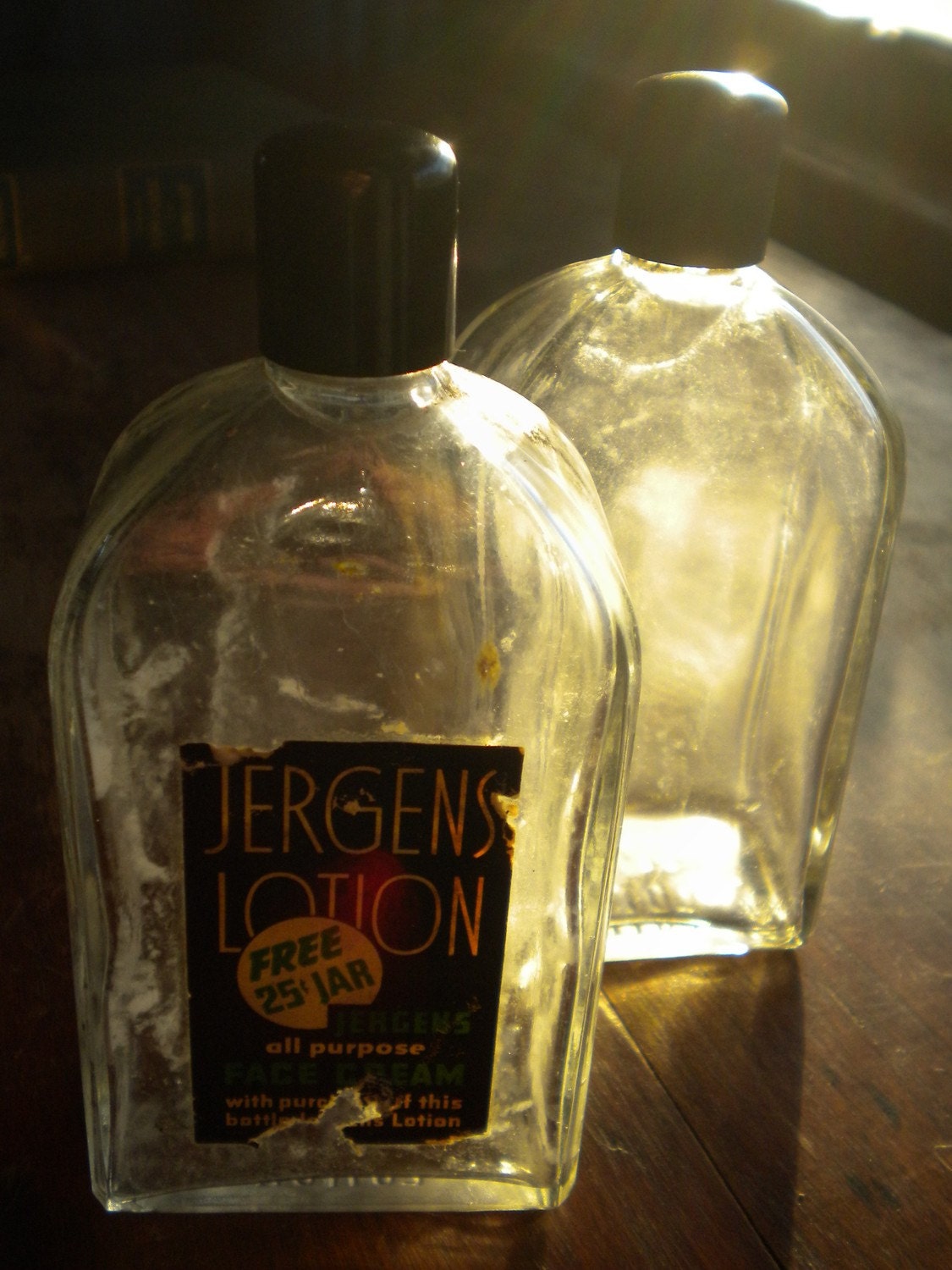 Two Vintage Jergens Lotion Bottles Treasury by PamelaMurphyVintage
