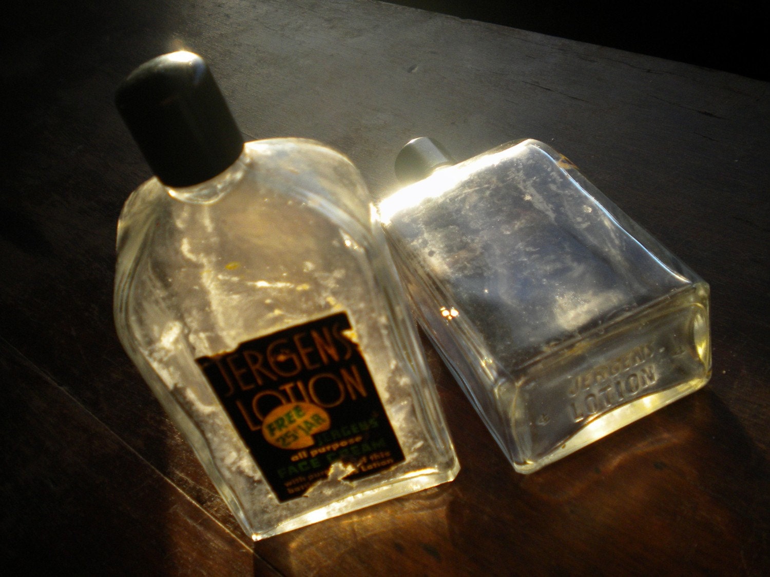 Two Vintage Jergens Lotion Bottles Treasury by PamelaMurphyVintage