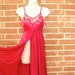 Vintage Red Nightgown - Texsheen Lingerie - Size Small - Burgundy, Maroon, Dark Red