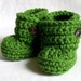 FREE SHIPPING 9-12 Months Baby Bootie Boots, crocheted, green