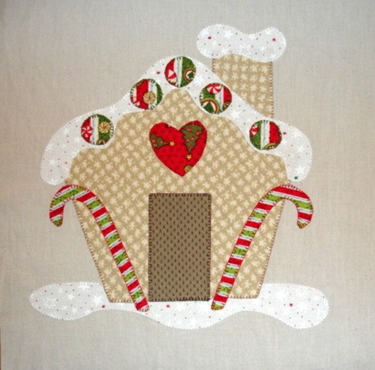 Gingerbread House Quilt Blocks by zizzybob on Etsy