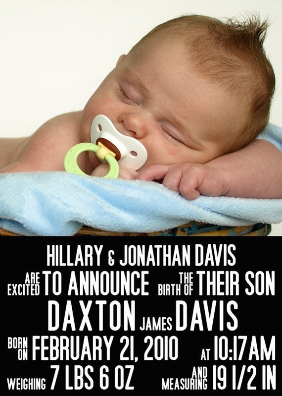 Movie Poster Baby Boy Birth Announcement by deanworks on Etsy