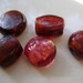 5Pcs ...Dark red 15x18mm oval lampwork glass beads...