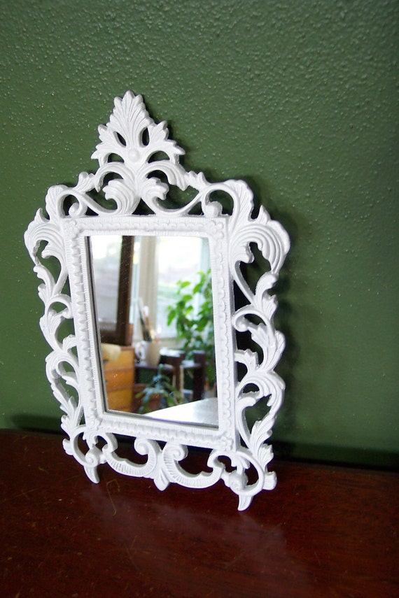 Mirror Cast Iron Framed Mirror Wall Mirror White Framed