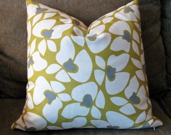 Decorative Pillow Cover, 18" x 18", Yellow, Gray and Natural