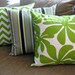 Decorative Pillow Covers, Set of Three 18" x 18", Lime Green, Gray, black and White
