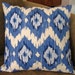 Decorative Pillow Cover, 18" x 18", in Shades of Blue and White Ikat