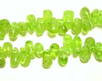 full strand peridot top drilled drops small
