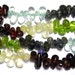 LAST ONE Full strand mixed gemstone top drilled smooth drops