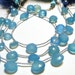 Sky blue faceted heart chalcedony briolettes