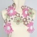 PINK DAISY - Crochet Multicolor Flowers Spring Scarf/Lariat
