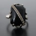 Vintage "Onyx" and Marcasite Adjustable Ring