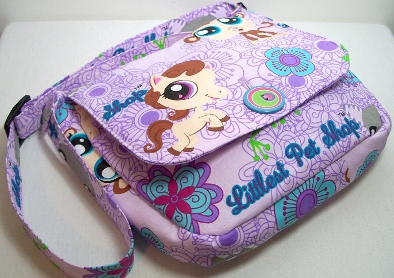 RESERVED Littlest Pet Shop Children's Messenger Bag by SewEndless