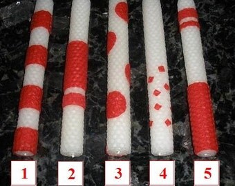 Color duo pure beeswax tapers. Set of 2
