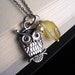 Wise Owl - Yellow Citrine and Pearl Oxidized Charm Necklace, Mothers Day Gift for Mom