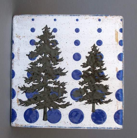 Ceramic Pine Tree Wall Tile
