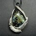 Labradorite polymer clay and silver plated wire wrapped pendant