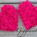 Set of 2 Beautiful Shabby Chic Chiffon HEART Appliques- SHOCKING PINK
