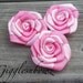 Set of 3 Beautiful Pink and Hot Pink Rolled Roses Rosette Flowers