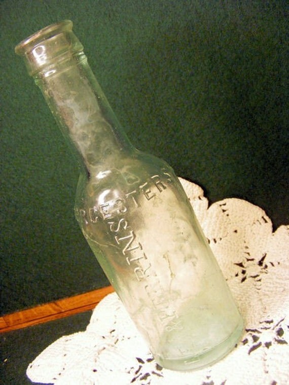 Items similar to Vintage Glass Bottle Lea & Perrins Worcestershire
