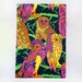 Vintage Psychedelic Owl Print Upholstery Grade Fabric in Neon